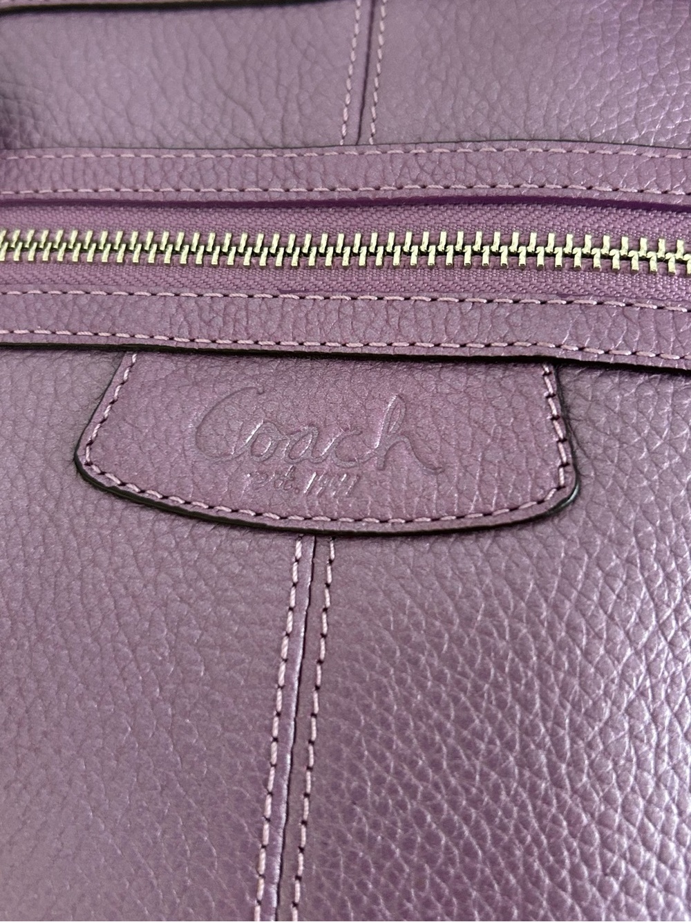 Coach Penelope Leather Tote Shoulder Bag Crossbody Lavender F14683 - Picture 4 of 15